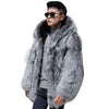 Men's mink fur fur one-piece coat hooded fox Angelwarriorfitness.com