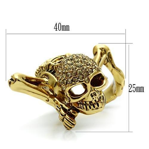 Gold Skull Crystal Ring Angelwarriorfitness.com