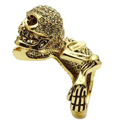 Gold Skull Crystal Ring Angelwarriorfitness.com