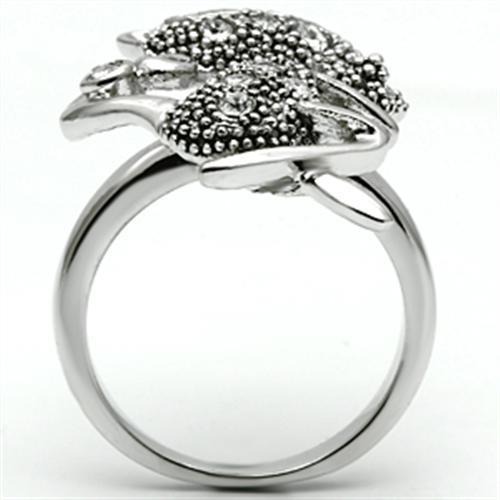 Silver & Crystal Cat Ring Angelwarriorfitness.com