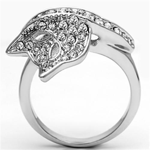 Silver kitty ring  Crystal  in Clear Angelwarriorfitness.com