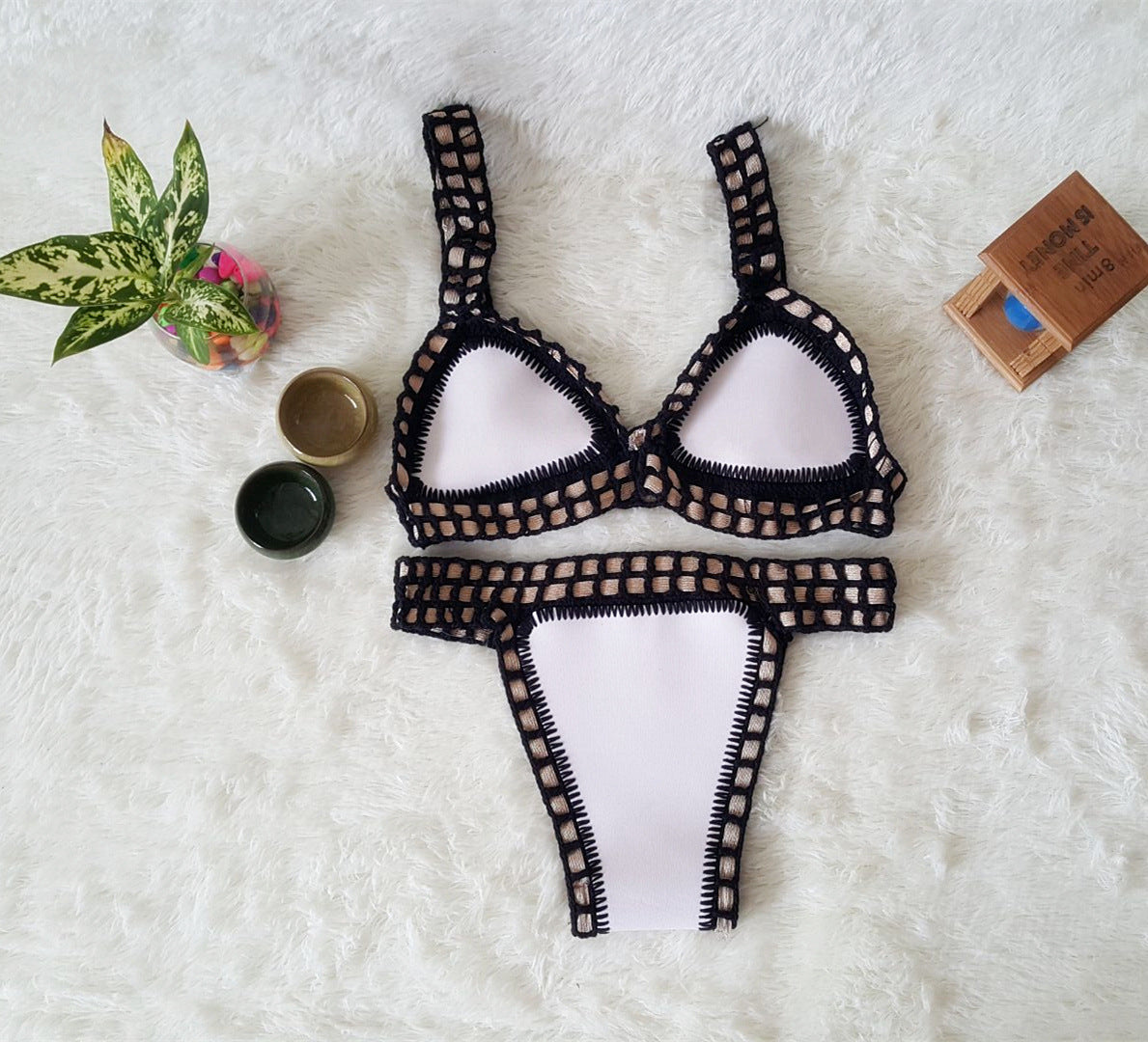 Hand Crochet Colorful Bikini Set Angelwarriorfitness.com