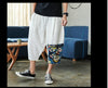 Sinicism Shop Mens Cotton Linen Harem Pants Male Casual Red Bottom Calf-Length Pants Man Summer Harajuku Baggy Loose Pants Angelwarriorfitness.com