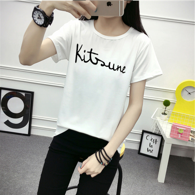 Women's t-shirt printing letters short-sleeved t-shirt women Angelwarriorfitness.com