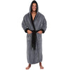 Men BathRobe Flannel Hooded Thick Casual Winter Angelwarriorfitness.com