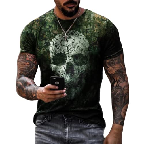 Taamlou Men's Muscle Fitness Short Sleeve Printed Personalized Fashion Sweatshirt Fashionable T-Shirt（M,TSM00818BD Angelwarriorfitness.com