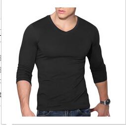 Mens V Neck Long Sleeve T Shirt Angelwarriorfitness.com