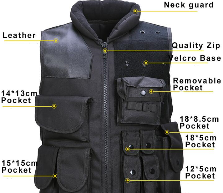 Tactical Vest Black Mens Military Hunting Vest Angelwarriorfitness.com