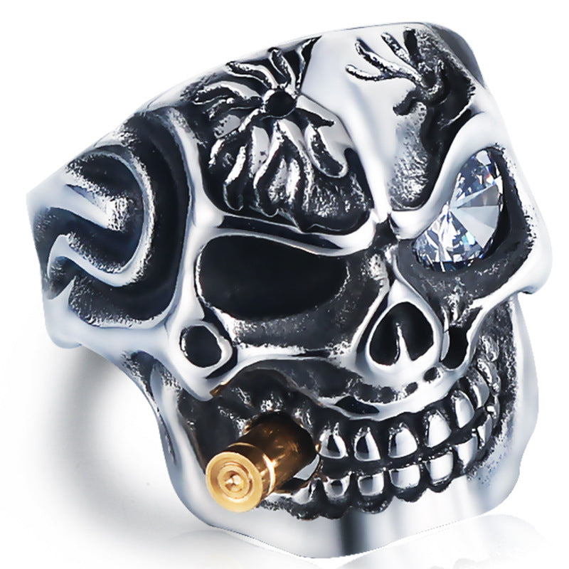 Skull Steel Ring Personalized Punk Men's Ring Jewelry Angelwarriorfitness.com