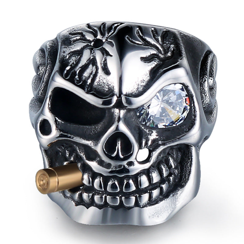 Skull Steel Ring Personalized Punk Men's Ring Jewelry Angelwarriorfitness.com