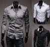 Men Shirt Fashion Cotton Slim Men Shirt Long Sleeve High Quality Casual Black White Gray Men Shirt For Men Angelwarriorfitness.com