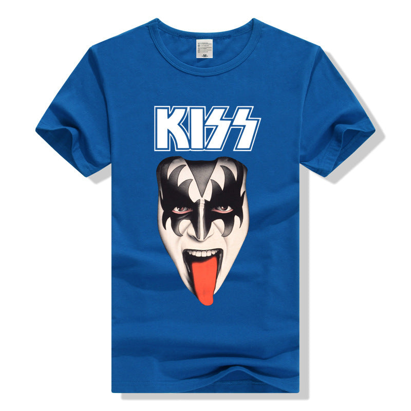 Music KISS Band Short Sleeve T-shirt Heavy Metal European And American Rock Band Angelwarriorfitness.com
