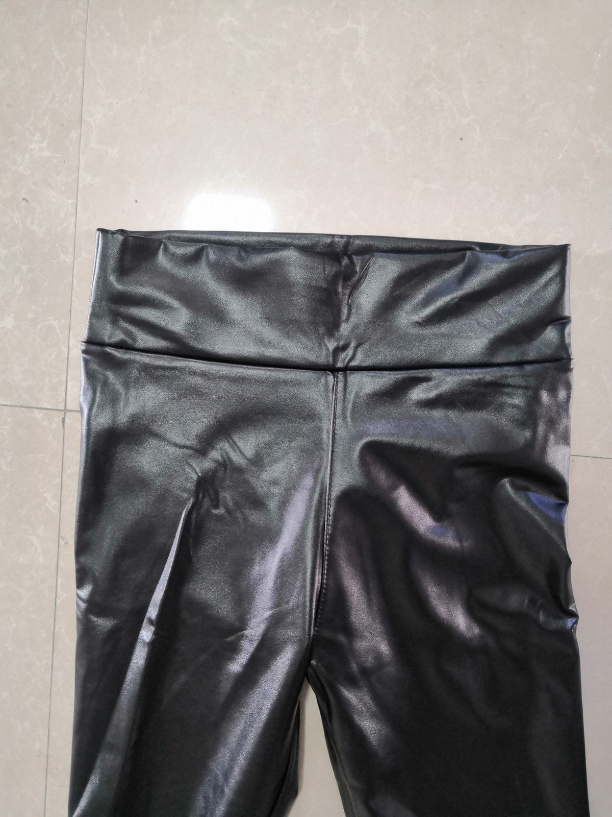 Reflective  Hip Leather Pants Elastic High Waist Leggings Angelwarriorfitness.com