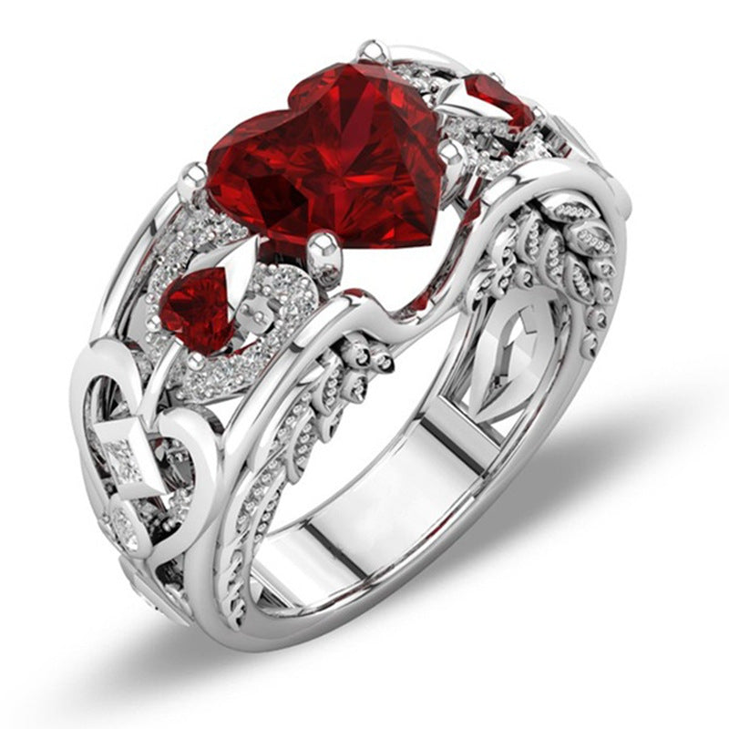 Princess Ring Heart-shaped Ruby Engagement Ring Angelwarriorfitness.com