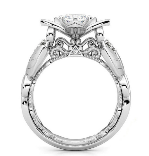 New hot rose flower engagement ring female models zircon ring creative branches ring jewelry Angelwarriorfitness.com