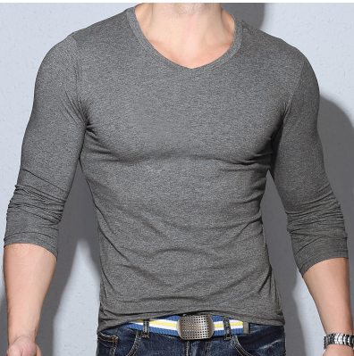 Mens V Neck Long Sleeve T Shirt Angelwarriorfitness.com