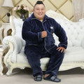 Thickened lapel long sleeve men's pajamas Angelwarriorfitness.com