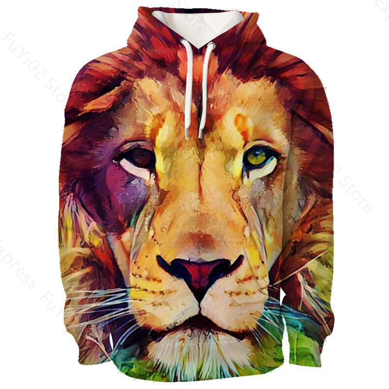 Animal 3d Wolf Pattern Hoodie Men And Women Sports Casual Wear Angelwarriorfitness.com