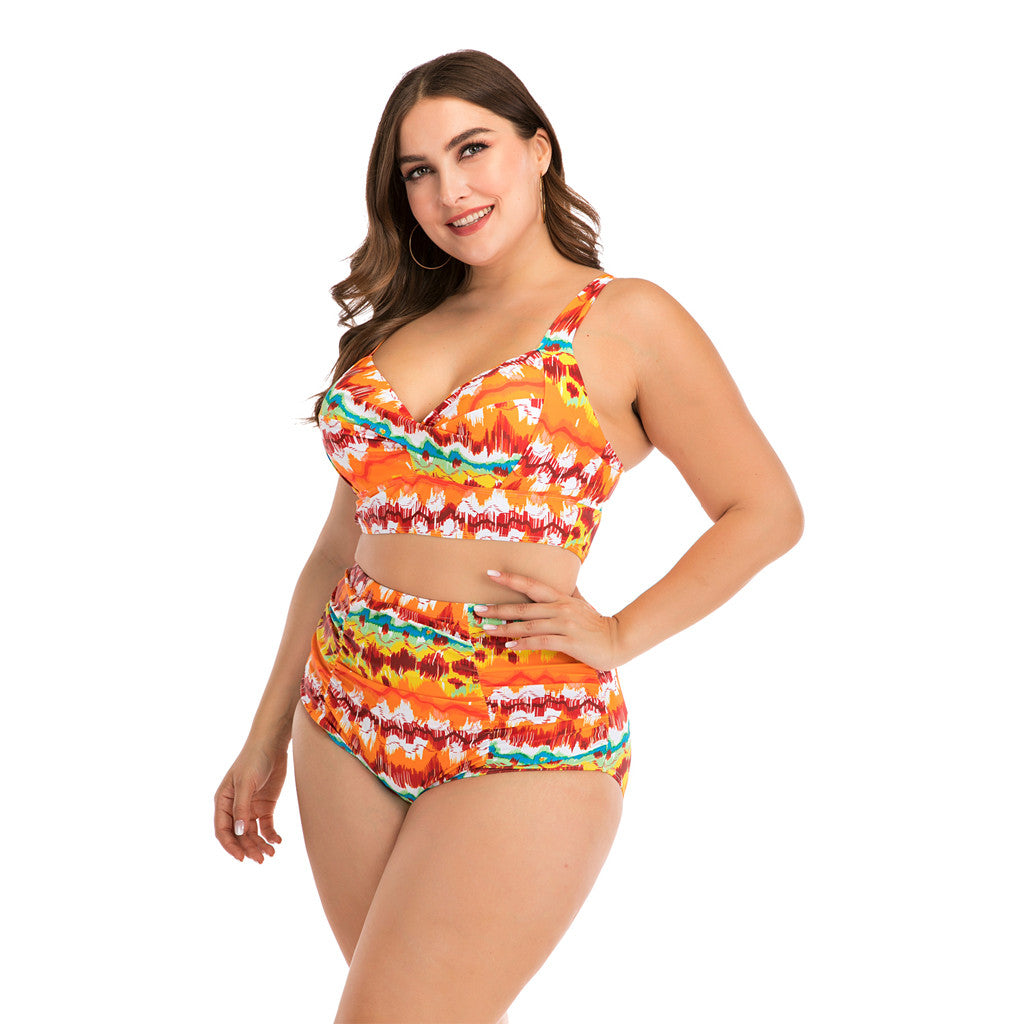 Plus size split swimsuit Angelwarriorfitness.com