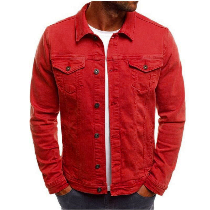 Casual Men Jacket Denim Button Shirt Angelwarriorfitness.com