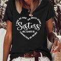 Sisters Short Sleeved Top-Sisters will always be connected by the heart Angelwarriorfitness.com