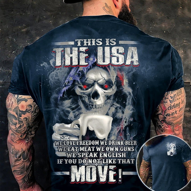 Vintage Metal Skull 3D Print Mens T-Shirts Angelwarriorfitness.com