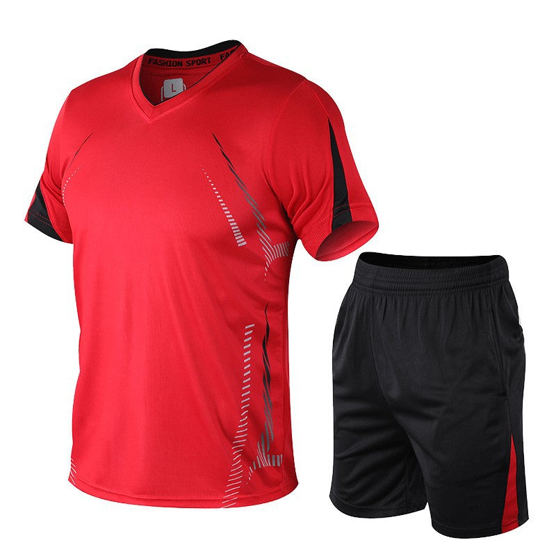Sports Suit Men's Summer Workout Short Sleeve Quick-drying Angelwarriorfitness.com