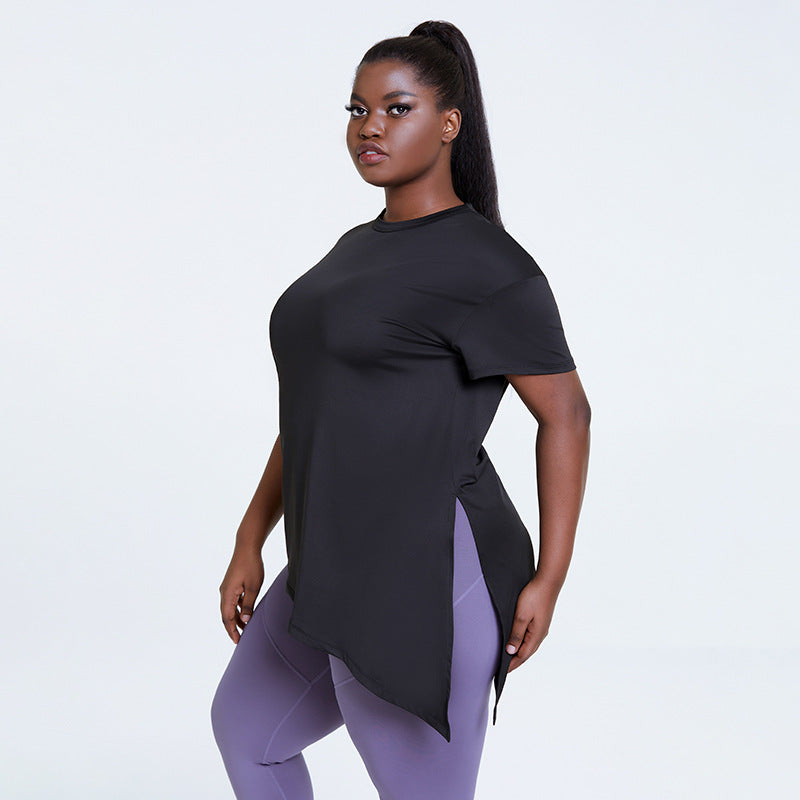 Activewear Workout Tops Women Side Split  Back Yoga Shirt Angelwarriorfitness.com