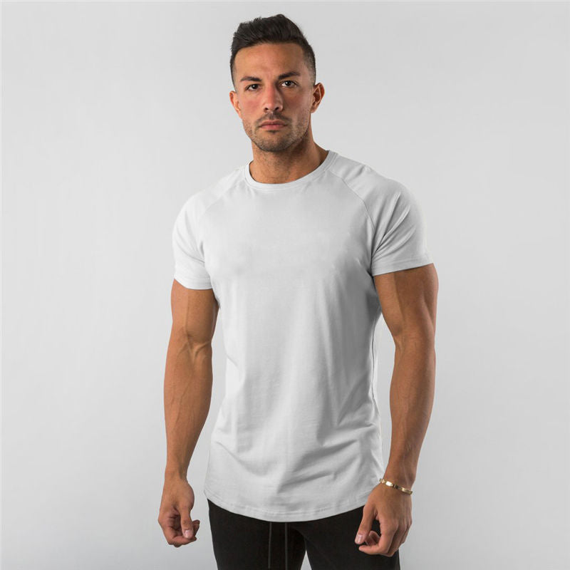 Muscular Male Brothers Workout Clothes Short-sleeved Stretch Slim Fit Angelwarriorfitness.com