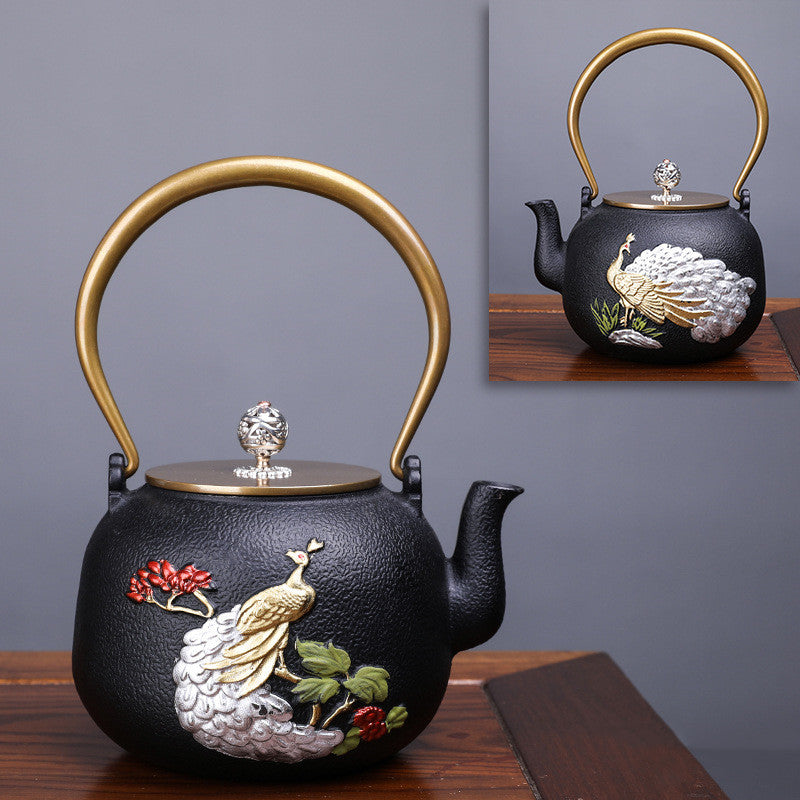 Creative Literary And Art Hand-made Boiled Teapot Happy Iron Teapot Angelwarriorfitness.com