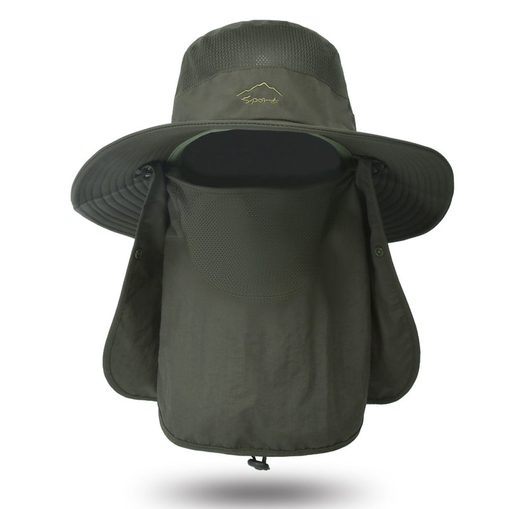 Fishing Hat Outdoor Sun Protection Hat with Removable Neck Face Mask Angelwarriorfitness.com