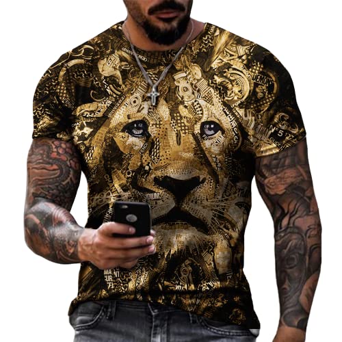 Taamlou Men's Muscle Fitness Short Sleeve Printed Personalized Fashion Sweatshirt Fashionable T-Shirt（M,TSM00818BD Angelwarriorfitness.com