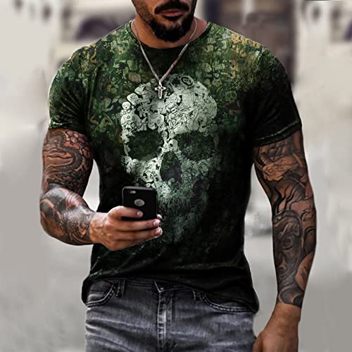 Taamlou Men's Muscle Fitness Short Sleeve Printed Personalized Fashion Sweatshirt Fashionable T-Shirt（M,TSM00818BD Angelwarriorfitness.com