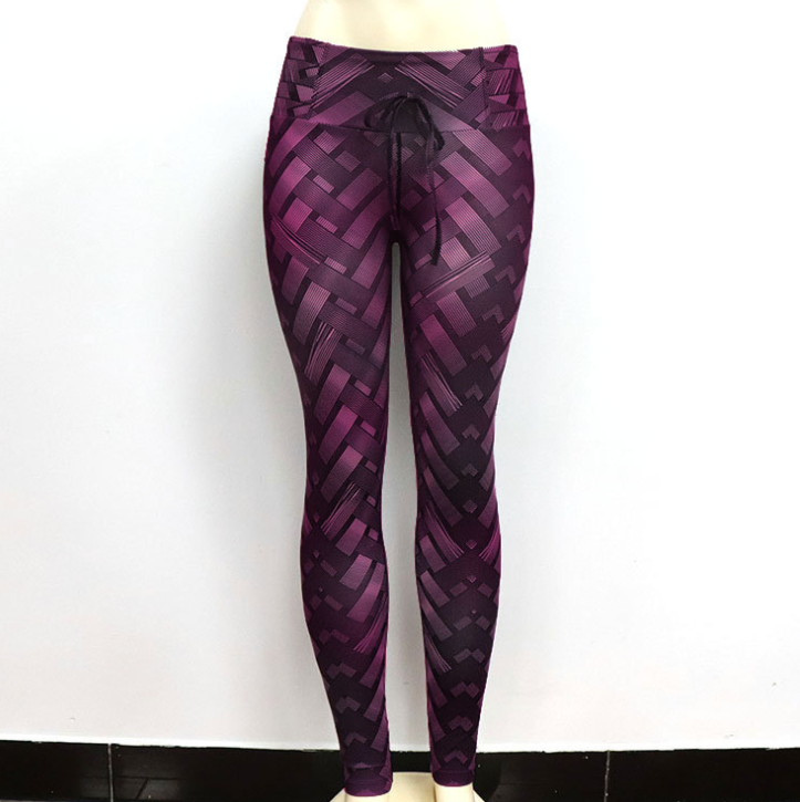 High Waist Iron Weave Print Push Up Yoga Workout Leggings Angelwarriorfitness.com