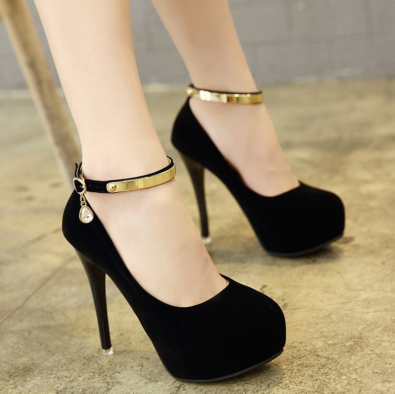 Pumps Shoes Woman Pumps Metal Ankle Strap Wedding Party Angelwarriorfitness.com