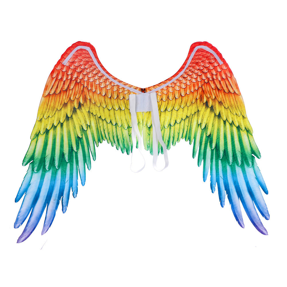 Decorative rainbow colored angel wings Angelwarriorfitness.com