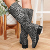 High Top Rider Boots Leopard Print Boots Side Zipper Angelwarriorfitness.com