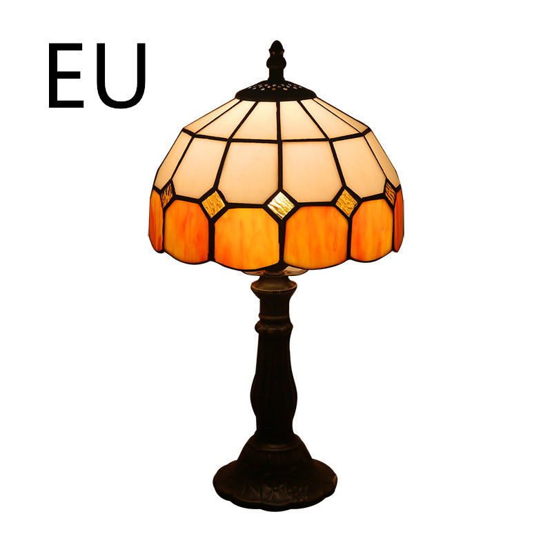 Lamp Bedroom Bedside Lamp Retro Bar Yellow Glass Lamp Resin Base Table Lamps Makeup Table Side Table Led Lights Angelwarriorfitness.com