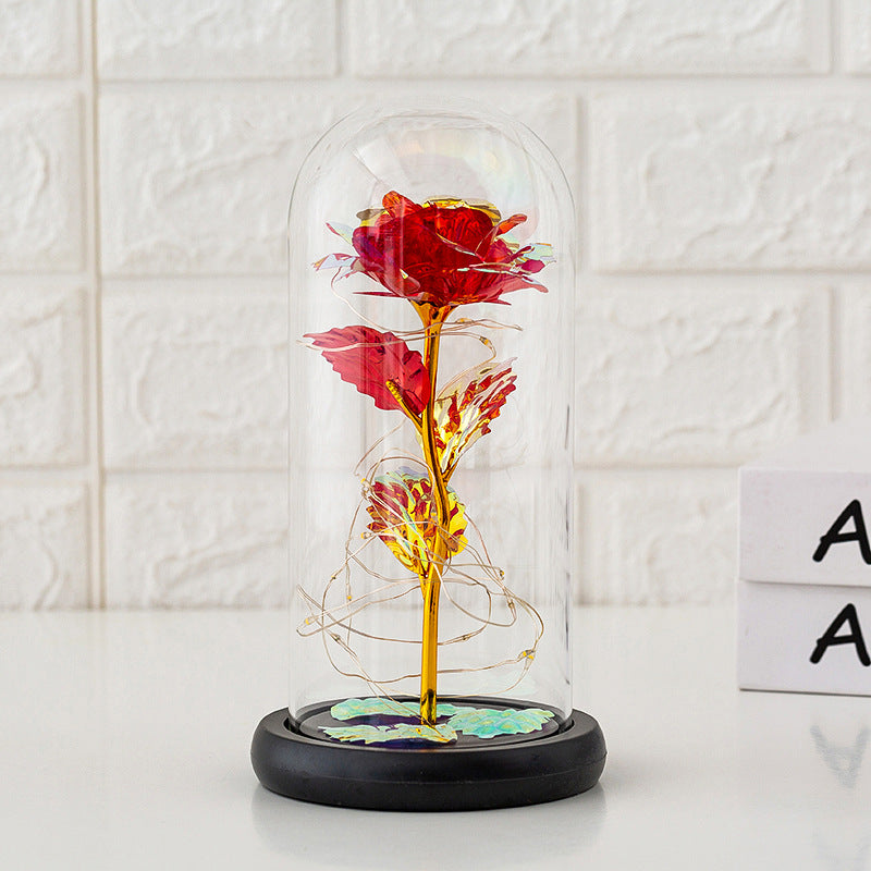 Preserved flower glass cover rose flower glass cover gift gifts Angelwarriorfitness.com