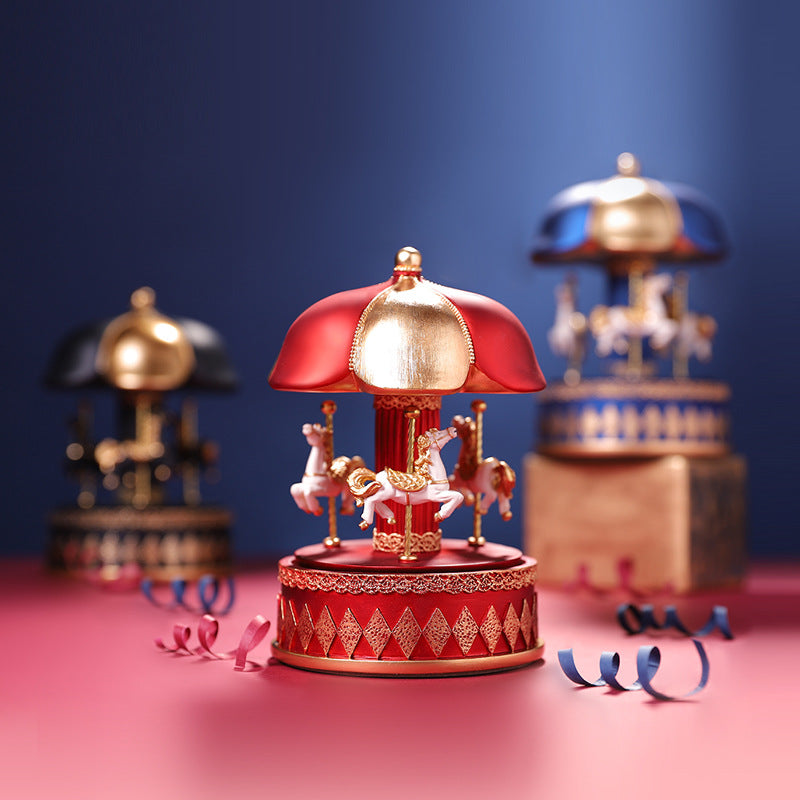 Nordic Fantasy Carousel Music Box Resin Crafts Angelwarriorfitness.com