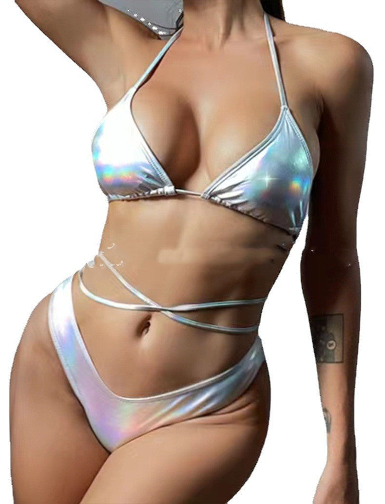 Women's Flash Cloth Bikini Split Swimsuit Three-piece Set Angelwarriorfitness.com