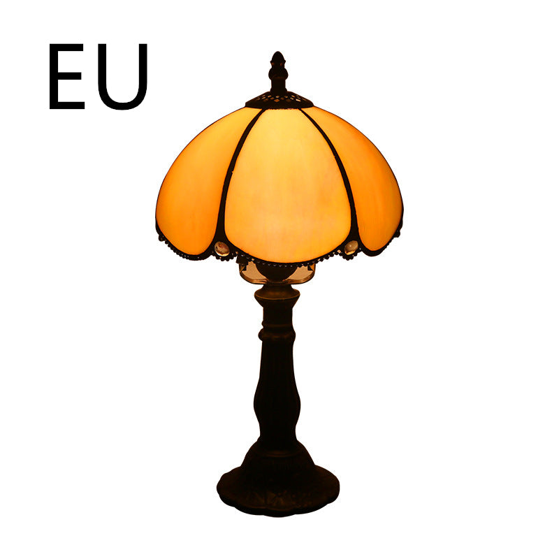 Lamp Bedroom Bedside Lamp Retro Bar Yellow Glass Lamp Resin Base Table Lamps Makeup Table Side Table Led Lights Angelwarriorfitness.com