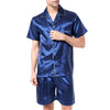 Men's Stain Silk Pajama Set Men Pajamas Silk Angelwarriorfitness.com