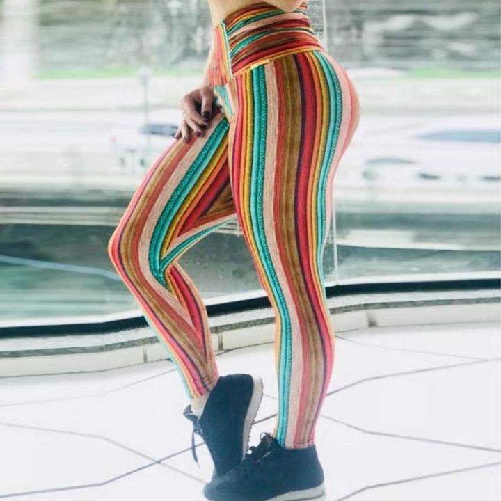 Retro Hippy Striped Leggings Angelwarriorfitness.com