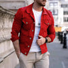 Mens Slim Fit Denim Lapel Jacket Angelwarriorfitness.com