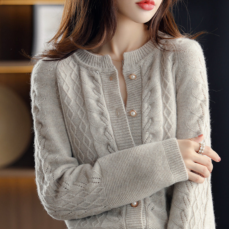 Women's Thin Cashmere Sweater Raglan Round Neck Temperament Sweater Angelwarriorfitness.com