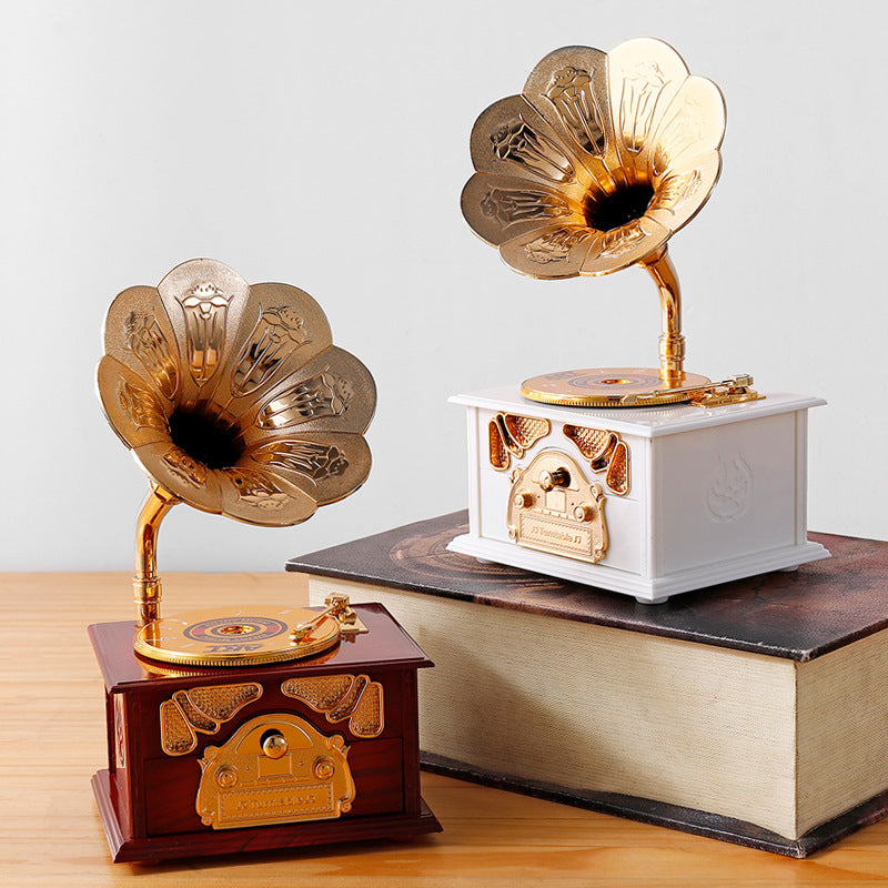 Retro Nostalgic Phonograph Music Box Decoration Ornaments Angelwarriorfitness.com
