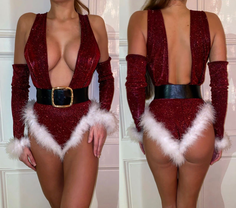 Christmas Outfit Passionate Seduction One-piece Sexy Lingerie Angelwarriorfitness.com