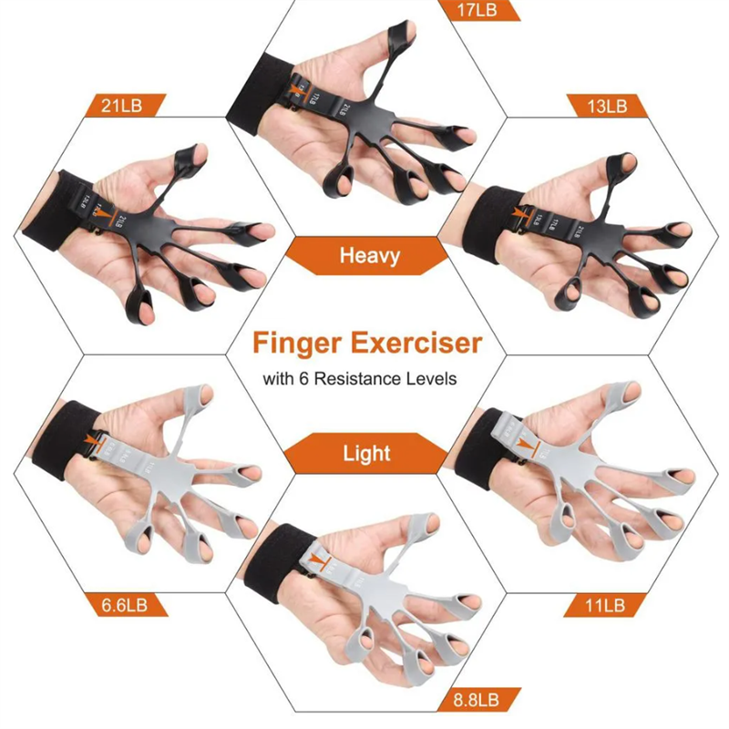 Silicone Grip Device Finger Exercise Stretcher Finger Gripper Strength Trainer Strengthen Rehabilitation Training Angelwarriorfitness.com