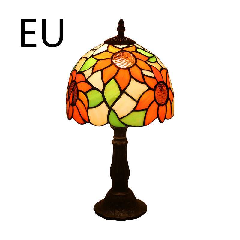 Lamp Bedroom Bedside Lamp Retro Bar Yellow Glass Lamp Resin Base Table Lamps Makeup Table Side Table Led Lights Angelwarriorfitness.com